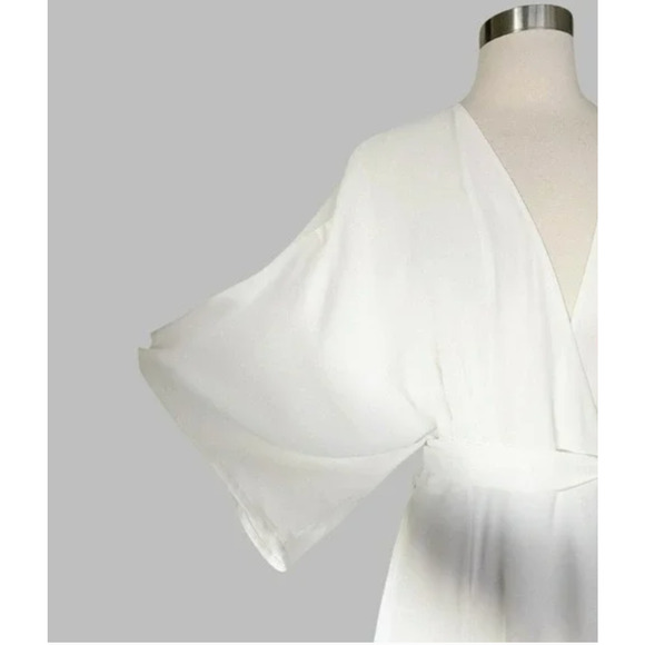 Reformation Winslow White Ivory Wrap Maxi Dress Small Flowy Gown - Picture 6 of 11